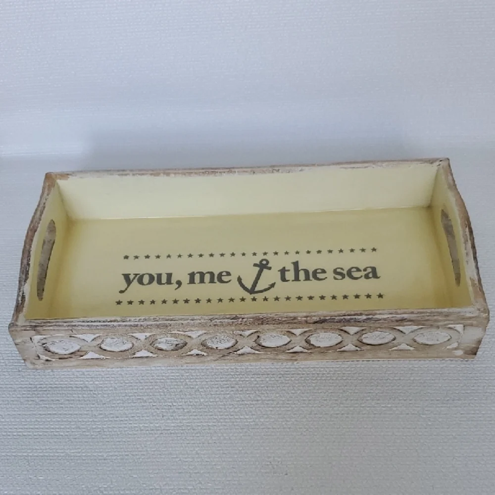 You, Me & The Sea Wooden Decorative Tray - NWT